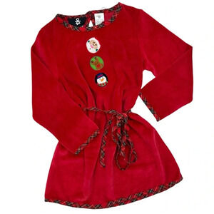 Michael Simon Girls Red Velvet Christmas Holiday Santa Dress